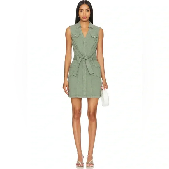 PAIGE Kelsee women’s Dress in Vintage Sweet Succulent Olive size 10 $249.00